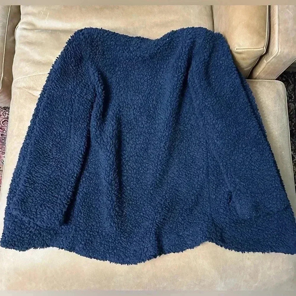 Iro Faux Shearling Piacie Jacket Oversized Navy Snap Front Heavy Pockets Size 34 - Picture 10 of 12